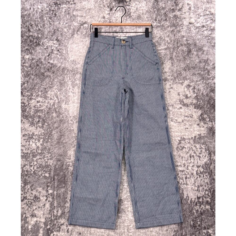 Mollusk Painter Pants XS Womens Blue Railroad Striped Canvas